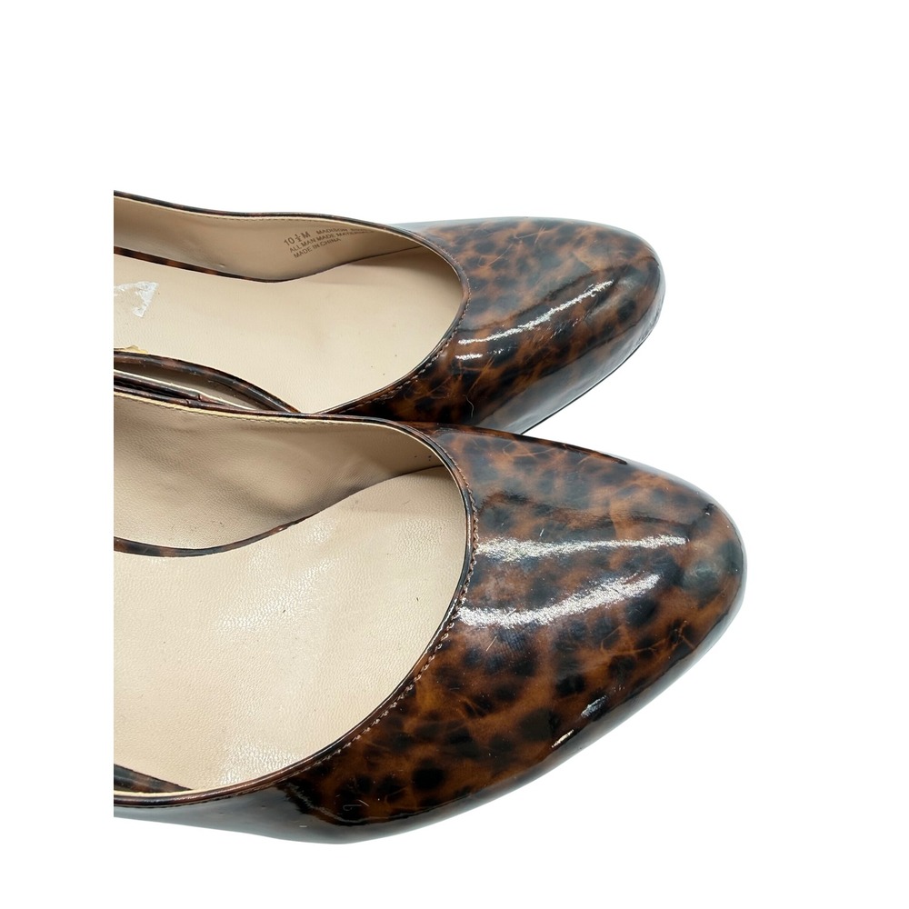 Franco Sarto Madison Pumps Womens 10.5M Brown Leopard Good Patent Animal Print - Picture 3 of 6